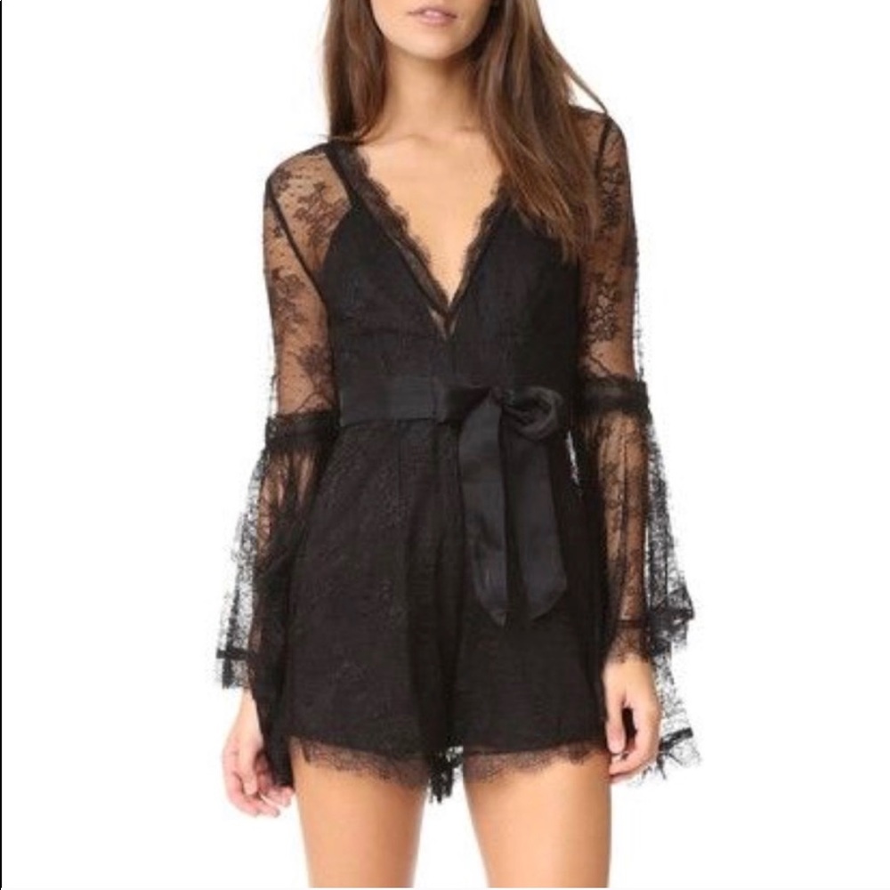 Alice McCall Gemini black lace playsuit romper 4